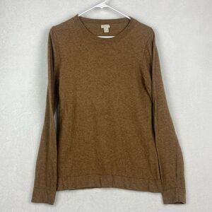 J Crew Sweater Womens Medium Brown Crewneck Long Sleeve Lightweight